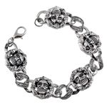 University Trendz Oxidised Silver Skeleton Bracelet for Men/Boys