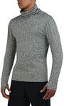 TCA Men’s Warm-Up Funnel Neck Thermal Running Top - Quiet Shade Gray, Small