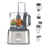 Kenwood Multipro Compact+ FDM312 SS, 5-in-1 Compact Food Processor, Stainless Steel, 2.1 L Capacity, digital weighing scale, Jug Blender, Spicemill, 2x Smoothie Blender, 800 W