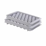 Joyo Round Ball Ice Tray with Lid | Ice Ball Maker for Fresh Juice, Mocktails, Whiskey, Cocktails, Tea & Coffee | Easy Release I Stackable in Freezer | Pack of 2 - Grey