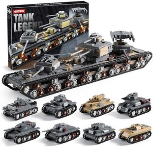 1165-Piece WW2 Army Tank Toys Building Sets Compatible with Lego, Create A Large KV-VI Military Models or 8 Set WWII Tanks, Great Gifts for Boys Kids