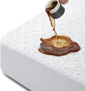 Luffield King Size Waterproof Mattress Protector Bamboo Mattress Pad Cover 3D Air Fabric Breathable Soft Noiseless Fitted Sheet with Deep Pocket Up to 21"