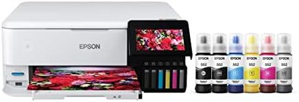 Epson EcoTank Photo ET-8500 Wireless Color All-in-One Supertank Printer with Scanner Copier, Ethernet and 4.3-inch Colorfull Touchscreen - White