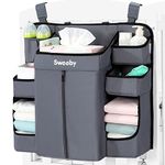 Sweeby Diaper Caddy Organizer and Nursery Organizer, Diaper Stacker for Crib with changing table, Playard or Wall, Hanging Organizer for Baby Essentials & Baby Shower Gifts for Newborn