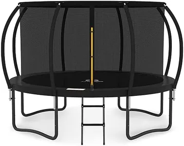 JUMPZYLLA Trampoline 8FT 10FT 12FT 14FT 15FT 16FT Trampoline Outdoor with Enclosure - Recreational Trampolines with Ladder and Galvanized Anti-Rust Coating, ASTM Approval- Outdoor Trampoline for Kids