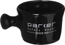 Parker Safety Razor Deluxe Black Stoneware Apothecary Style Shave Mug - Handmade in the USA