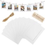 AIBAOBAO 10Pcs White Frames Home Decor, 4"x6" Paper Photo Flim DIY Wall Picture Hanging Frame Album+Rope+Clips Set Great for Home School or Party Decor 10x15 cm