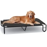 FAYDUDU Elevated Dog Bed Portable Raised Dog Beds with Washable and Breathable Mesh Large Dog Bed Lifted for Indoor and Outdoor Use (XL, Black)