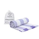 Velve Quick Dry Bath Towel for Travel | Light Weight & Compact | 100% Bamboo | Dyed with Certified Non-Toxic Color | Ultra Soft, Absorbent, Skin Friendly Towel for Bath, Travel, Yoga, Gym | Lavender