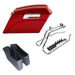 TCMT Hard Saddlebag & Liners Carpet Insert + Conversion Bracket Kit Fits For Harley Heritage Softail Softail Deluxe 1984-2017(except for Deuce Model Softail Slim Models)