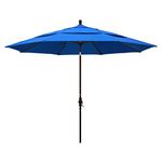 California Umbrella GSCU118117-F03-DWV 11' Round Aluminum Market Umbrella, Royal Blue Olefin