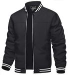 TACVASEN Men Black Jacket Casual Mens Jackets Casual Stylish Lightweight Mens Windbreaker Jackets Lightweight Track Jacket