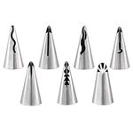 Générique One Set of 7pcs Stainless Steel Russian Ruffle Skirt Icing Piping Tips Nozzles Pastry Cake Cupcake Decorating Baking Tool