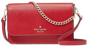 Kate Spade New York Women's Madison Saffiano Leather Small Flip CrossBody Bag, Candied Cherry
