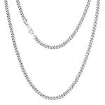 KRKC&CO Men’s Chain Necklace, Stainless Steel Cuban Link Chains 5mm, Anti-Tarnish Nickel-Free Flat-Cut, Thin Gold chain Silver Chain for Man Unisex(5mm-Stainless Steel, 18)