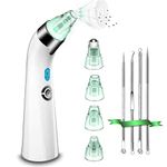 Blackhead Remover Vacuum Pore Extractor - Upgraded Pore Vacuum Rechargeable Blackhead Comedone Extractor Tool Face Whitehead Removal with 5 Adjustable Levels of Suction Power and Replaceable 4 Porbes