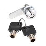 Thread Tubular Cam Lock 16mm Zinc Alloy Security Drawer Cam Cylinder Lock with 2 Keys for Door Mailbox Cabinet Cupboard Letterbox Silver