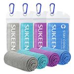 Sukeen 4 Pack Cooling Towel (40"x12"), Ice Towel, Soft Breathable Chilly Towel, Fast Drying Microfiber Sweat Towels for Yoga, Pilates, Golf, Sport, Gym, Workout, Camping，Fitness