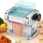 CGOLDENWALL Electric Pasta Making Machine Household Fresh Noodle Maker Stainless Steel with 2.5mm Round, 4mm Flat Blades, 9 Adjustable Thickness Grades for Noodles/Spaghetti/Lasagne/Ravioli