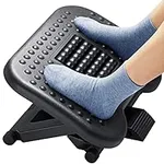 HUANUO Footrest Under Desk - Adjustable Foot Rest with Massage Texture and Roller, Ergonomic Foot Rest with 3 Height Position, 30 Degree Tilt Angle Adjustment for Home, Office, PC Accessories Gifts