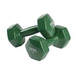 SPRI Deluxe Vinyl Dumbbells (Dark Green, 18-Pound, Set of 2)