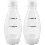 SodaStream 0.5L Twin Pack Dishwasher Safe Slim Bottle (White)