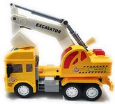 FunBlast Excavator Truck Toy for Kids, Pull Back Vehicles Friction Power Toy Trucks for 3+ Years Old Boys and Girls, Light & Sound Toy for Kids (Multicolor)