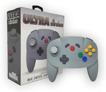 Old Skool ULTRA Wireless 64 Controller Compatible with Nintendo 64 (N64), Switch, Switch 2, PC and Analogue 3D - Grey