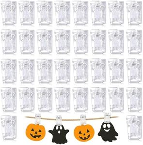 50Pcs Clear Plastic Clips for Hanging Photos - Light Small Binder Clips for Hanging Pictures, Display, Paper, Mini Clothespins for Photos