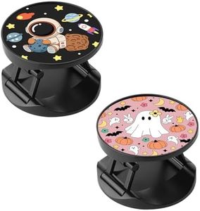 Ufbara Two Pack Phone Finger Expanding Stand Holder Kickstand Hand Grip Widely Compatible with Almost All Phones Cases (Astronaut Pumpkin)