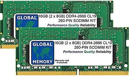 Global Memory 16GB (2 x 8GB) DDR4 2666MHz PC4-21300 260-PIN SODIMM Memory Ram Kit for 27" Retina 5K iMac (2019/2020)