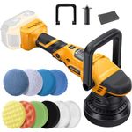 Aiderar Brushless Cordless Car Buffer Polisher for Car Detailing, 15mm Dual Action, Compatible with DeWalt 20V MAX, 5-Speed Control, Includes 5-inch Polishing Pads (Tool Only, NO Battery / Charger)