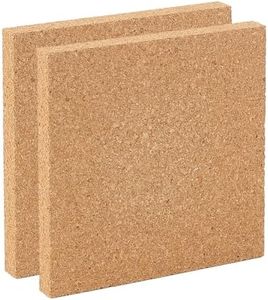 OLYCRAFT 2PCS Square Bulletin Boards 6 x 6 inch Non Self-Adhesive Wood Cork Board 0.6 inch Thick Square Cork Board Cork Tiles for Wall Decoration, Party and DIY Crafts Supplies