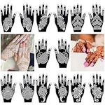 14 Pieces Tattoos Stencils Set,Temporary Tattoo Temples,Reusable Indian Arabian Tattoo Stickers Stencils Body Art for Women(7 Pairs)