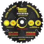 1 x SCCSN16184_24 SabreCut 184mm 24T x 16mm Bore High Performance Ultra Thin Kerf Wood Plywood MDF Chipboard Framing Circular Saw Blade Compatible with Dewalt Makita Milwaukee and Many Others