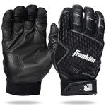 Franklin Sports MLB Batting Gloves - 2nd Skinz Youth Batting Gloves - Youth Baseball Batting Gloves - Youth S Black Batting Gloves - Youth Small