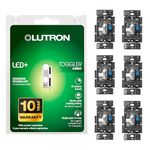 Lutron Toggler LED+ Dimmer Switch | 150-Watt, Single-Pole/3-Way | TGCL-153PH-6-WH | White (6 Pack)
