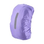 PATIKIL 15-25L Waterproof Backpack Rain Cover, Non-Slip Backpack Cover with Vertical Reflective Strap Stay Dry for Hiking, Camping, Hunting, XS, Purple