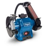 Scheppach BGS700 Grinder Belt Sander Finisher | 370W | 6" 150mm Grinding Wheel |50 x 686mm Sanding Belt | Hobby Workshop | LED Work Light