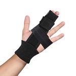 2 Finger Splint, Adjustable Finger Brace, Finger Metal Support for Broken Fingers, Mallet Finger Splints, Trigger Finger Straightener, Arthritis, Pain Relief, Injury, Fracture, Sprains(S/M)