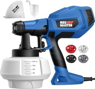 NEU MASTER Paint Sprayer, Blue Fence Paint Sprayer,[500W/1200ml/4 Nozzles/3 Patterns] HVLP Electric Spray Gun for Home Interior and Exterior, Cabinets, House, Fence, Ceiling