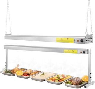 Hiteemer 60-Inch Food Heat Lamp, 1450W Commercial Food Warmer Electric Strip Heater Overhead Stainless Steel Catering Heating Lamp for Buffet Restaurant Parties Kitchen, Silver 115V