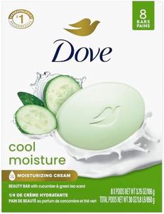 Dove Beauty Bar Soap Cool Moisture Cucumber & Green Tea Scent, 8 Bars for Refreshed Skin, Leaves Skin Refreshed 3.75 oz