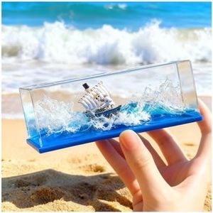 LiliGloris Unsinkable Cruise Ship in a Bottle - Liquid Wave Drift Boat Model, Titanic Ship Decoration for Collectors, Unique Home Desk Decor & Fascinating Gift for All Ages (Sea Corsair)