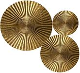 Craftter Set of 3 Plates Metal Wall Art- Wall Hanging Modern Unique Art for Home Office, Figures Large Gold Plates Décor for Bedroom Guest Rooms, 16 X 11.5 Inch