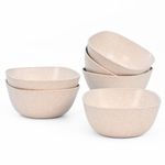 Eha Earth-Friendly Small Soup Bowls Set of 6 | Ice Cream Bowl | Dessert Bowls | 300 ml | Made with Bamboo Fibers & Rice Husk | Microwave Safe Bowl | Serving Bowl Set | Sand Castle