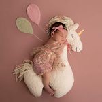 Newborn Photography Props Horse Posing Pillow Plush Pony Unicorn Doll Posing Pillow Newborn Props for Photography Stuffed Posing Pillow Cushion Unicorn Toy Baby Photo Props(White Unicorn)