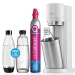 SodaStream Duo Sparkling Water Maker Machine, with 1 Litre Reusable BPA-Free Plastic Water Bottle + 1 L Glass Carafe for Carbonating & 60 Litre Quick Connect CO2 Gas Cylinder – White