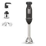 Ninja Foodi 3-in-1 Hand Blender, Hand Mixer & Chopper, Food Processor with 3 Attachments, 850W Powerbase, Immersion Blender, 5 Mixing Speeds, 2 Blending Speeds, 1.5m Cord, Black CI100UK