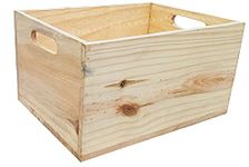 UrbanMantra SOHO Wooden Crate| Pinewood Storage Box | Organizer| 18L x 14 W x 10H Inches | Natural/No Color